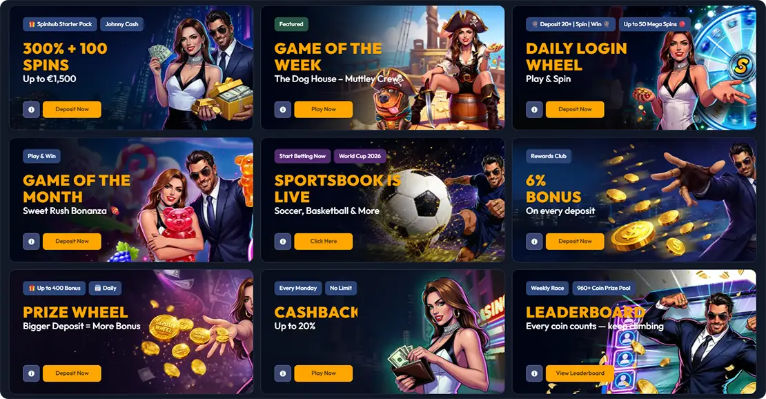 SpinHub bounuses