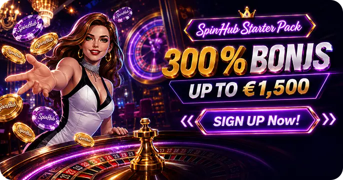 Spinhub Casino bonus 300% up to €1.500 + 100 FS